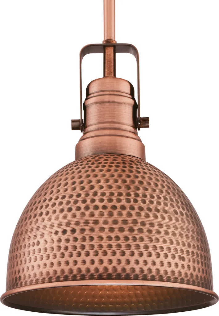 Lampadario Madras Rame Lavato Martellato - Design Industriale Chic