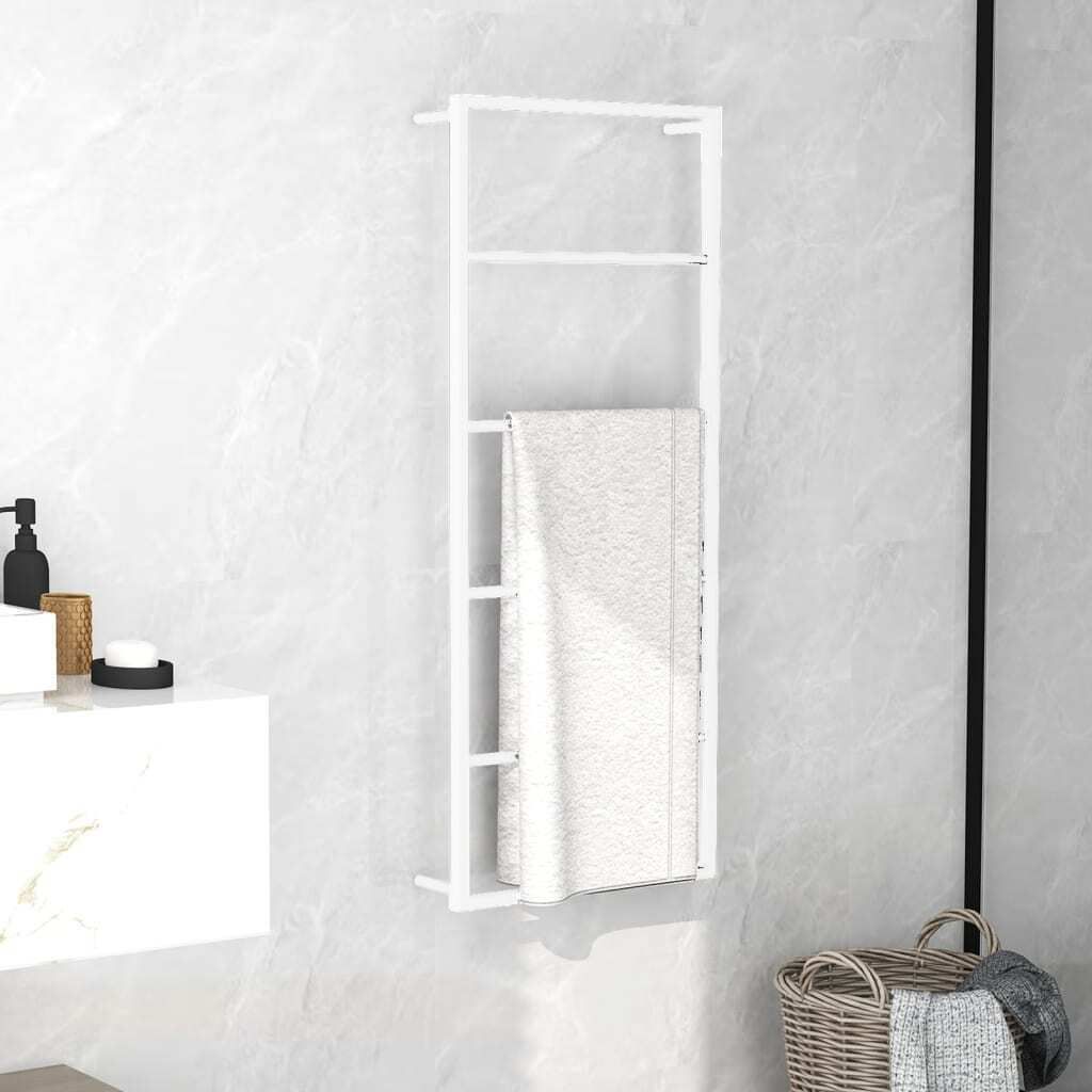 The Living Store Handtuchständer Weiß 45x10x115 cm Stahl Produktbild 