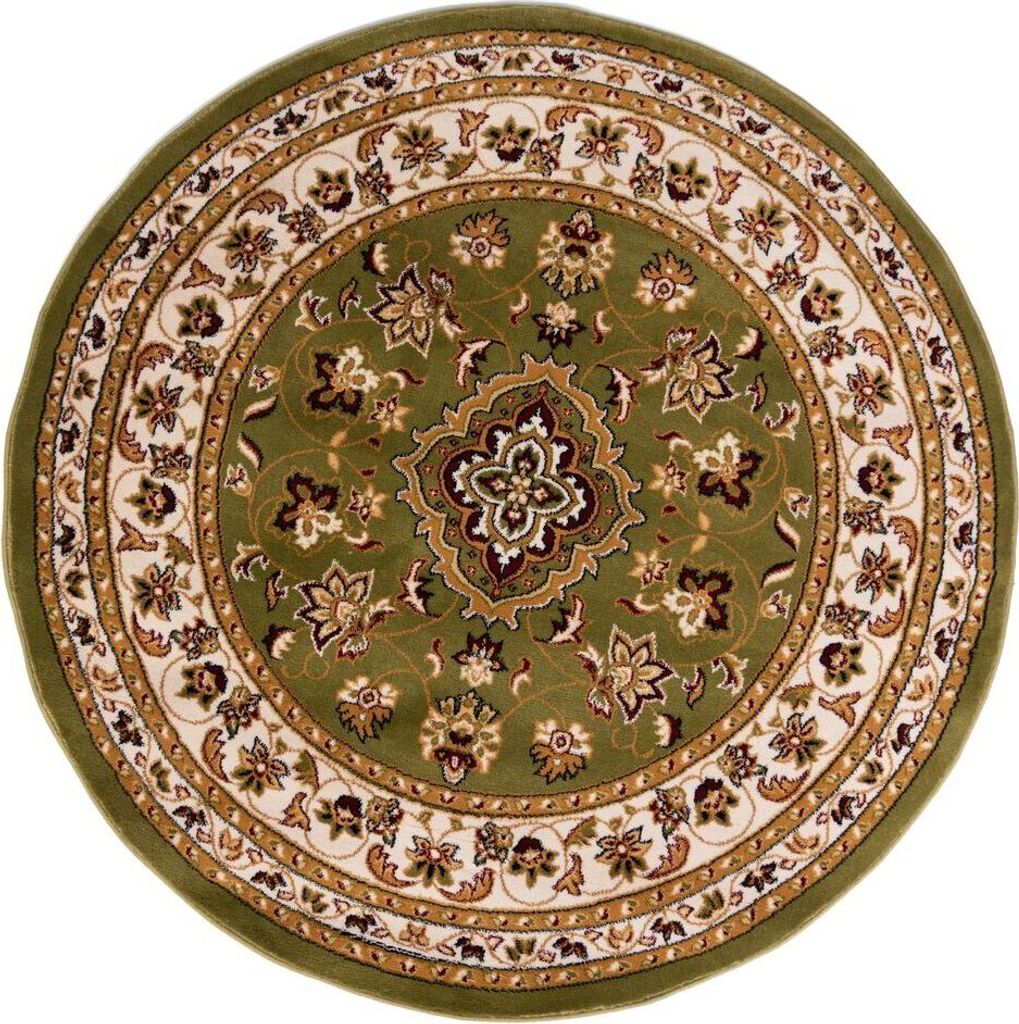 Traditioneller Teppich in Trendfarben "Glazert" . Farbe: Grün, 133x133 cm | Kadima Design