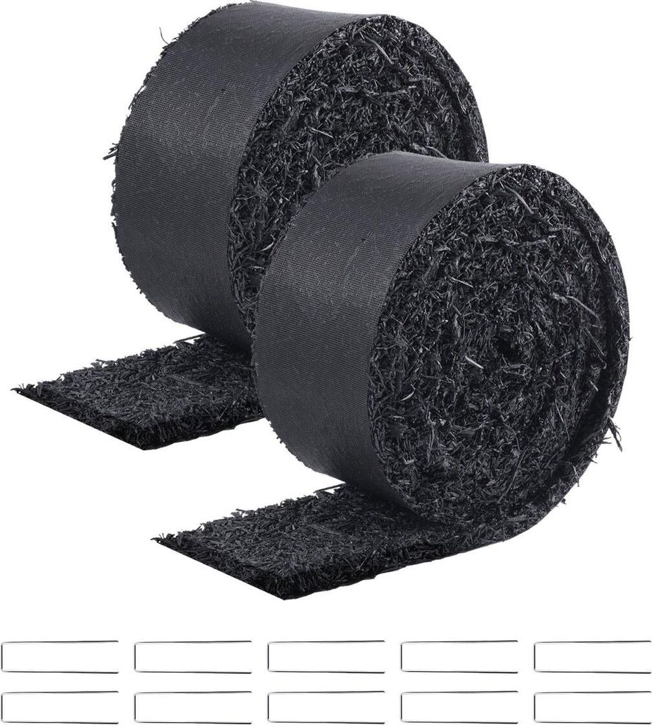 2 Rollen Gummimulchrolle für die Landschaftsgestaltung 120 x 4,5 Zoll Gummimulchmatte
