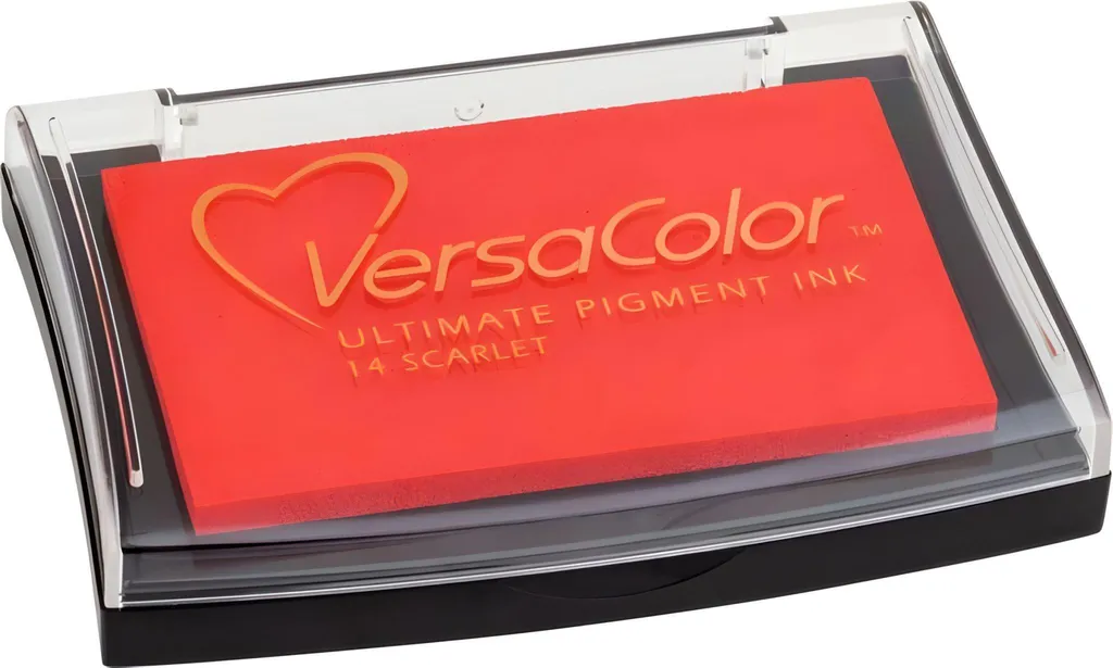 Tampon Encreur VersaColor Grand Format 10x6 cm Rouge Intense et Durable
