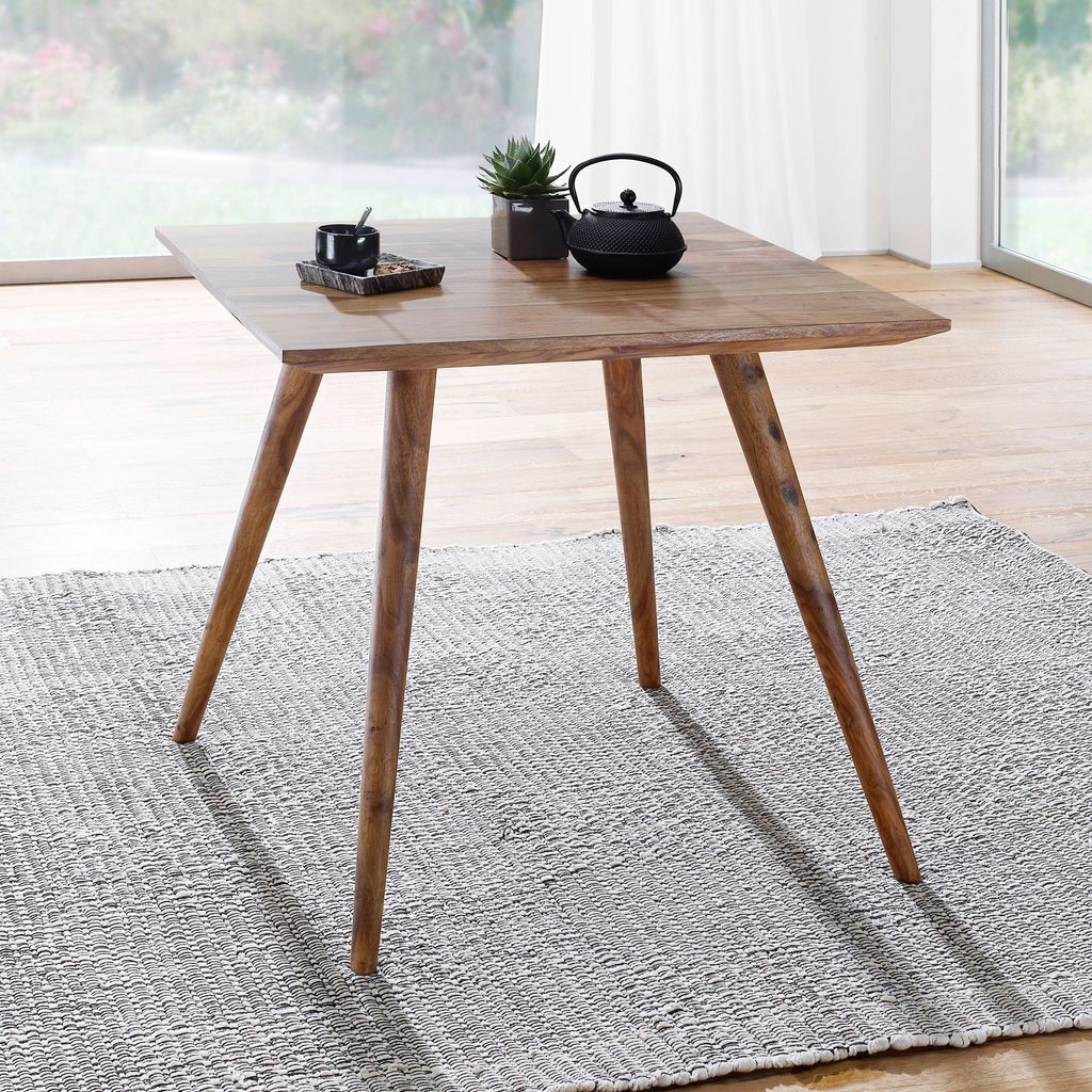 FineBuy Esstisch quadratisch 80cm Sheesham Massivholz – Produktbild 