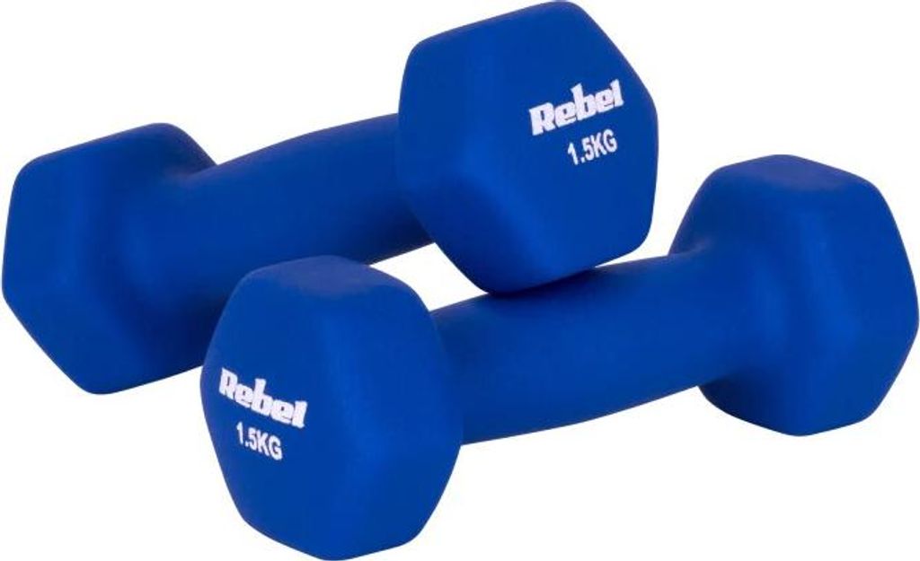 Rebel RBA-2330-1.5 Liatinové neoprénové činky 2×1,5 kg, Obrázok produktu 