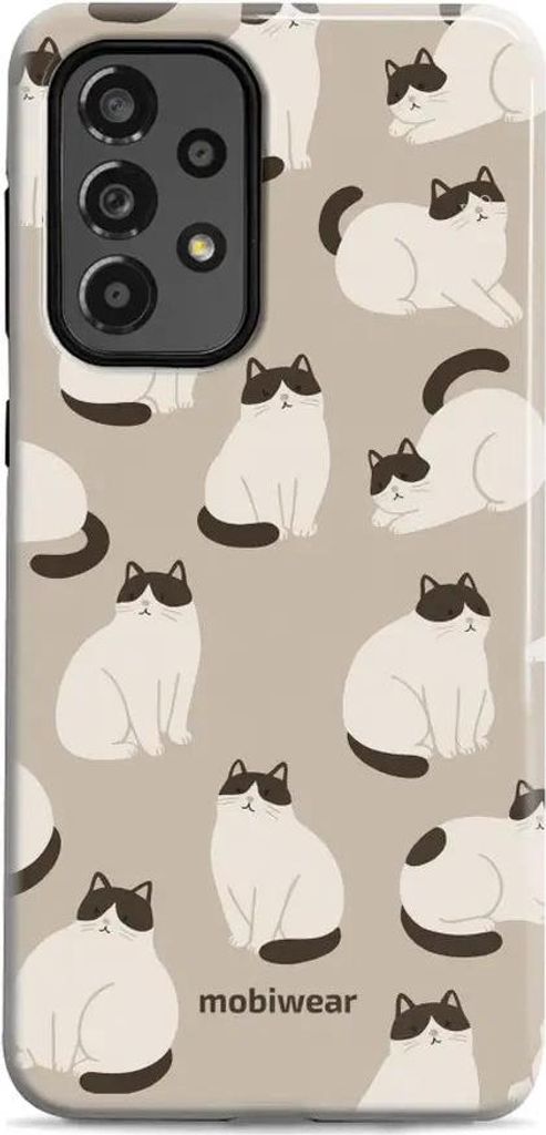 Handyhülle für Galaxy A33 5G, Mobiwear Elite Pro, Kaffe Miau