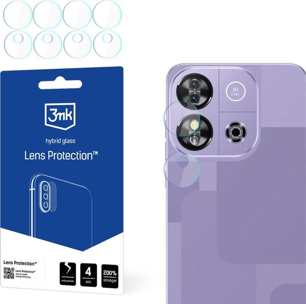 3mk Hybridglas Lens Protection für Oukitel C57 ProKamera Objektiv Kameralinse 0,16mm 6H (4 Stück)