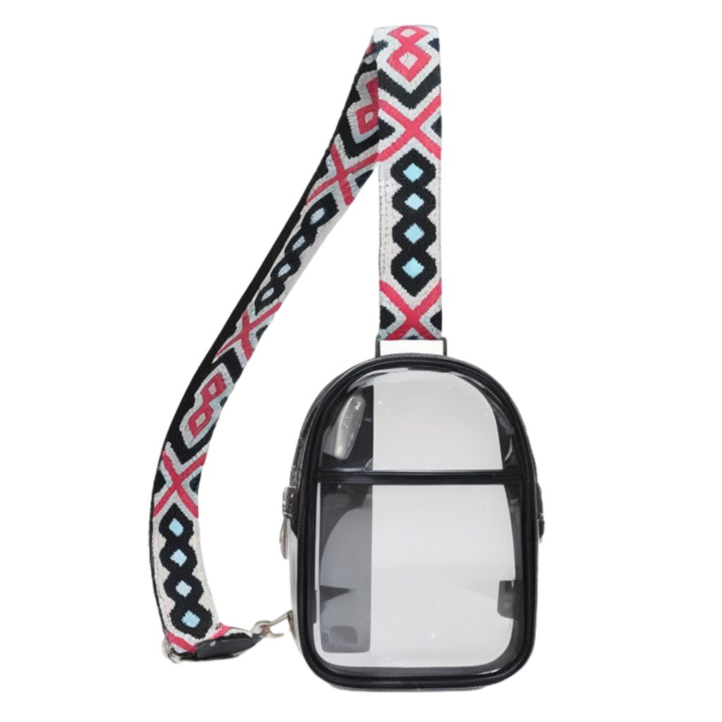 Transparente Umhängetasche mit verstellbarem Schultergurt, Reißverschluss, wasserdichte Handy-/Brillentasche für Damen