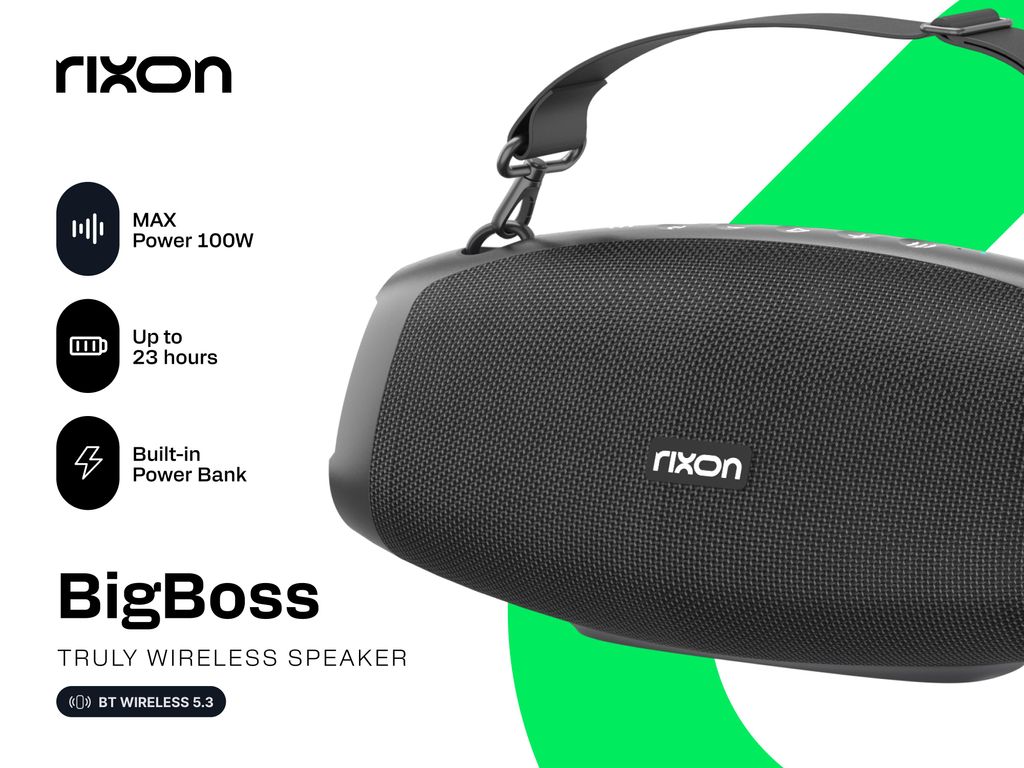 Rixon BigBoss Bluetooth Speakers 100W black