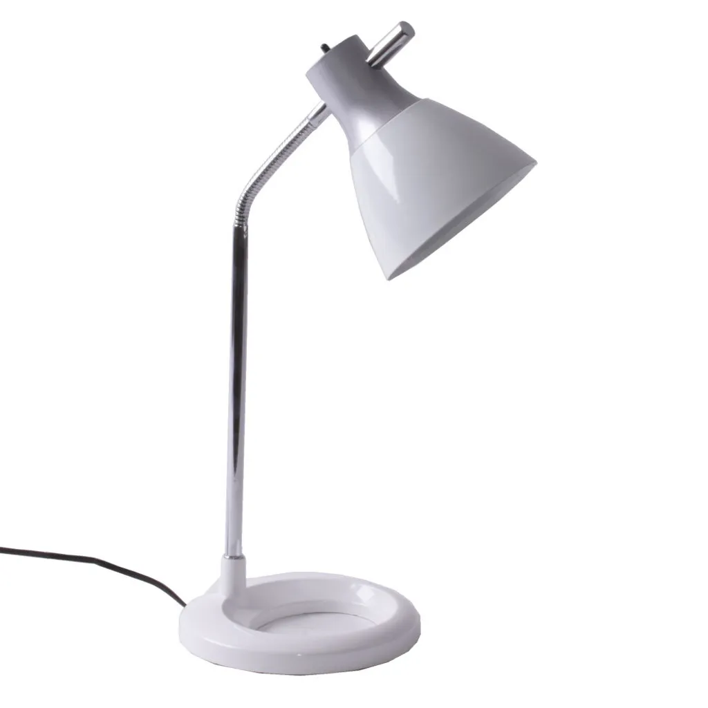 Lampe de bureau sobre argent et blanc Brilliant Jan avec douille E27 - 3