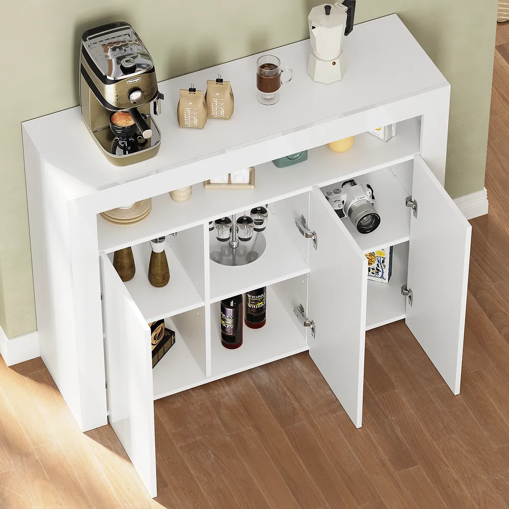 Commode de Rangement Blanche LED pour Gagner de l'Espace en Cuisine - 4