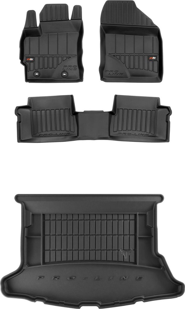 FROGUM Gummimatten Auto Fußmatten + Kofferraummatte für Toyota Auris II 2012-2018