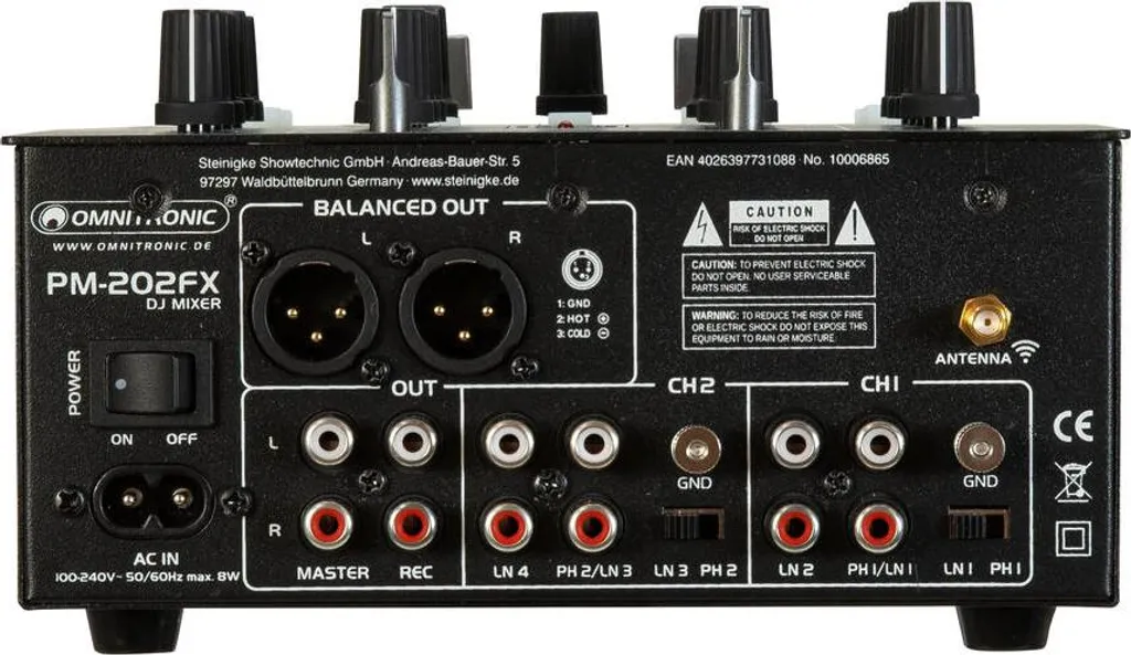 Table de mixage DJ OMNITRONIC PM-202FX Bluetooth 10006865 - 3