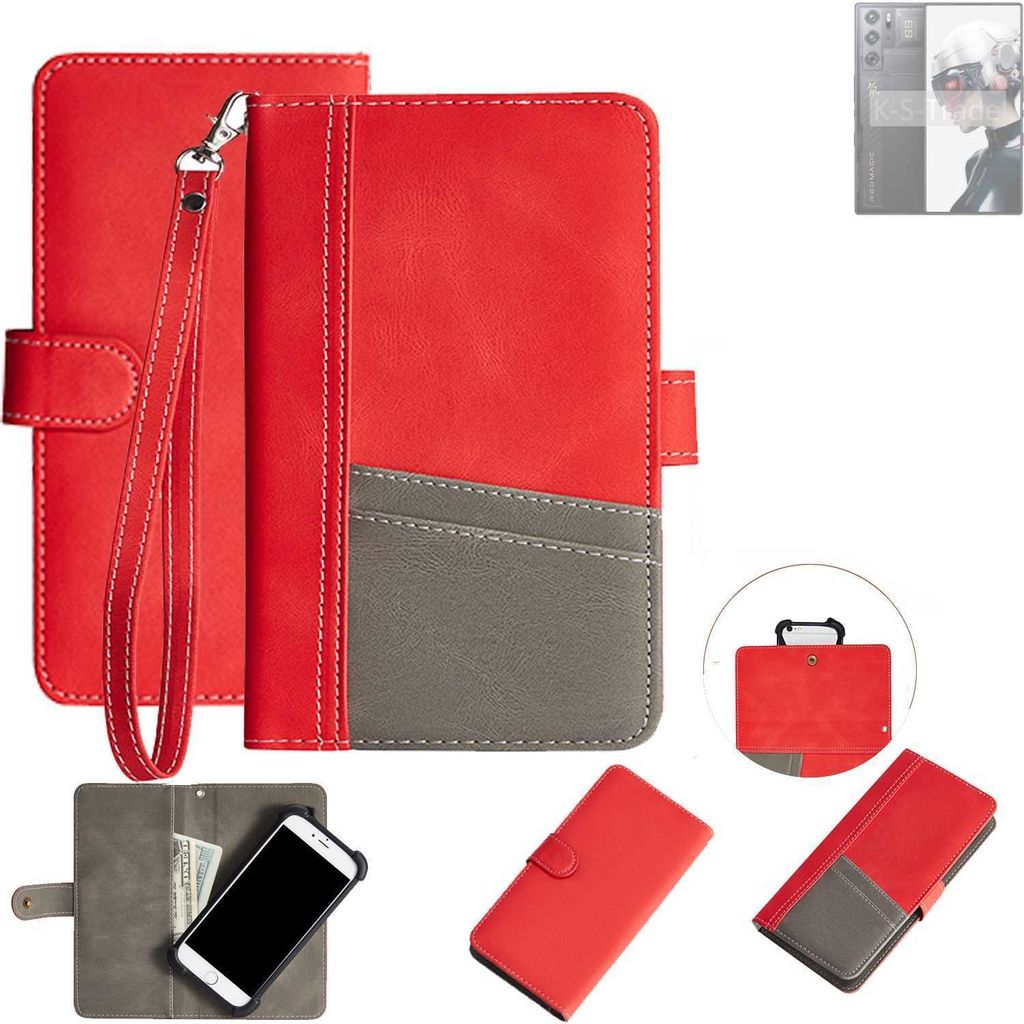 K-S-Trade Handy Schutzhülle für Nubia Redmagic 9 Pro Hülle Portemonnee Brieftasche Klapphülle Kartenfächer Flip Wallet Case Etui