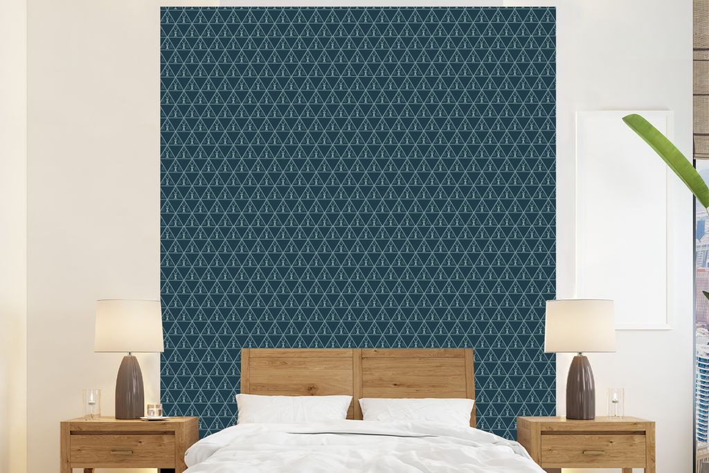 MuchoWow Fototapete für Wohnzimmer oder Schlafzimmer Wandtapete Vinyl Motivtapete Design - Jungen - Dreieck - Kind - 210x260 cm - Wand Tapete