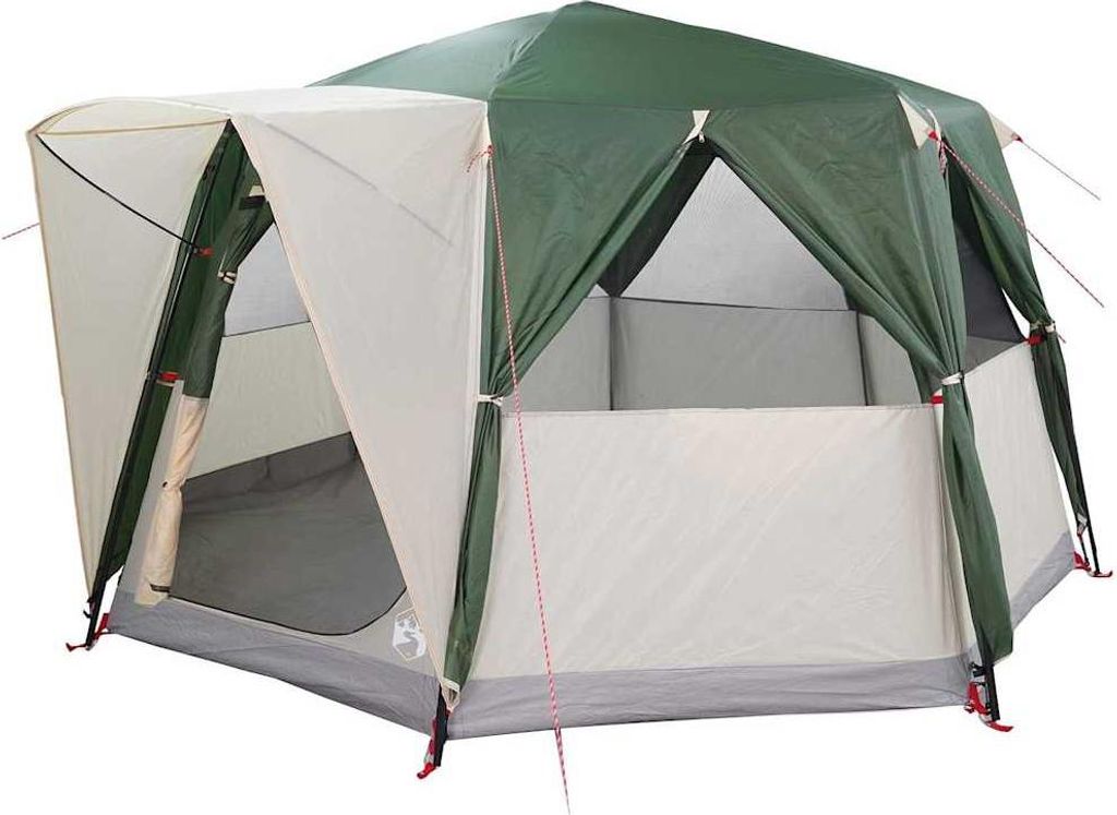 vidaXL Zelt für 6 Personen mit Dach Grün 425 x 396 x 222 cm