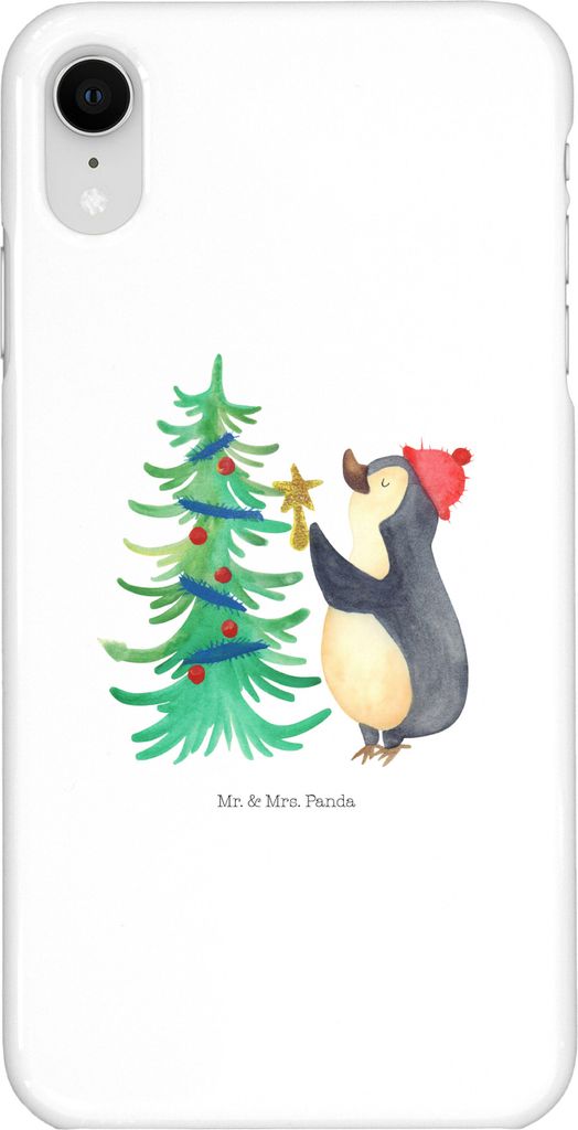 Mr. & Mrs. Panda Iphone XR Handyhülle Pinguin Weihnachtsbaum - Weiß - Geschenk, Weihnachten, Winter, Handy Case, Premium Kunststoff