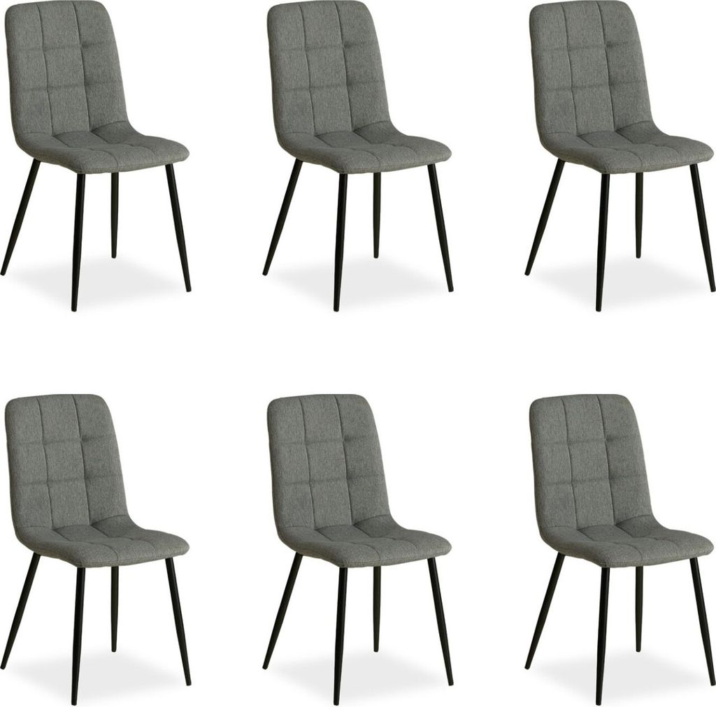 Homestyle4u Polsterstühle 6er Set Stuhl Grau Produktbild 