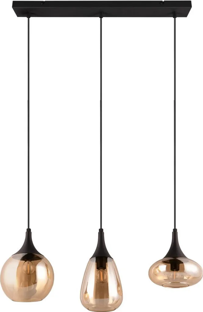 Lampada a sospensione con paralume irregolare nero LUMINA 3xE14 40W Trio