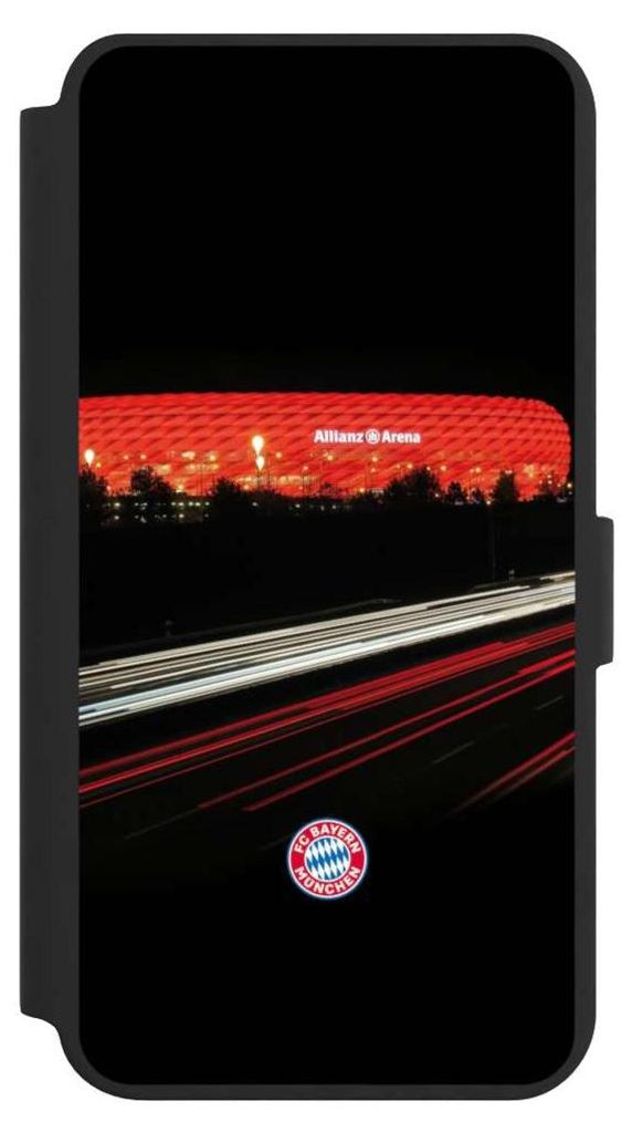 NIVOCASE Klapphülle für Samsung Galaxy S24+ Handyhülle aus Kunst Leder NIVOflip schwarz FC Bayern München FCB Stadion