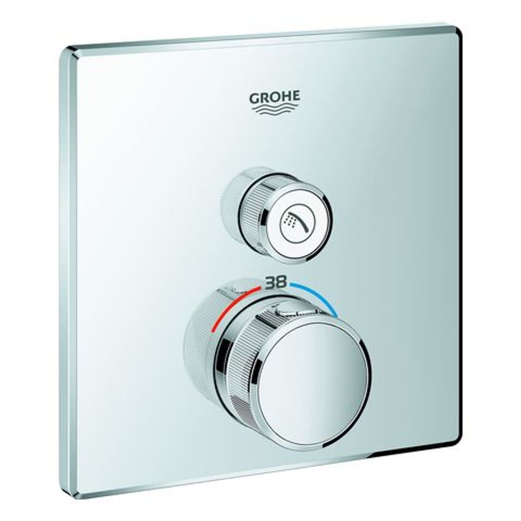 GROHE THERMOSTAT MIT 1 ABSPERRVENTIL, Badewanne, Drehventile, Metall, Chrom