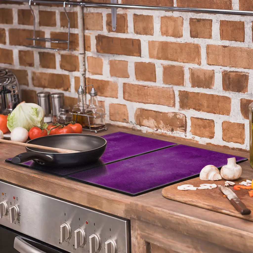 Set 2 Copri Fornelli Universali Vetro 30x52 cm Viola Ardesia Shop - 4