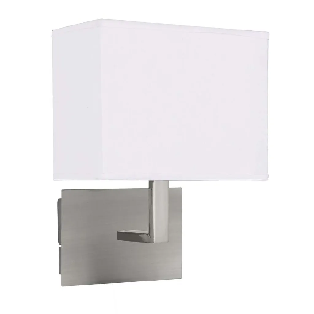 Applique murale nickel mat argent satiné dimmable avec interrupteur