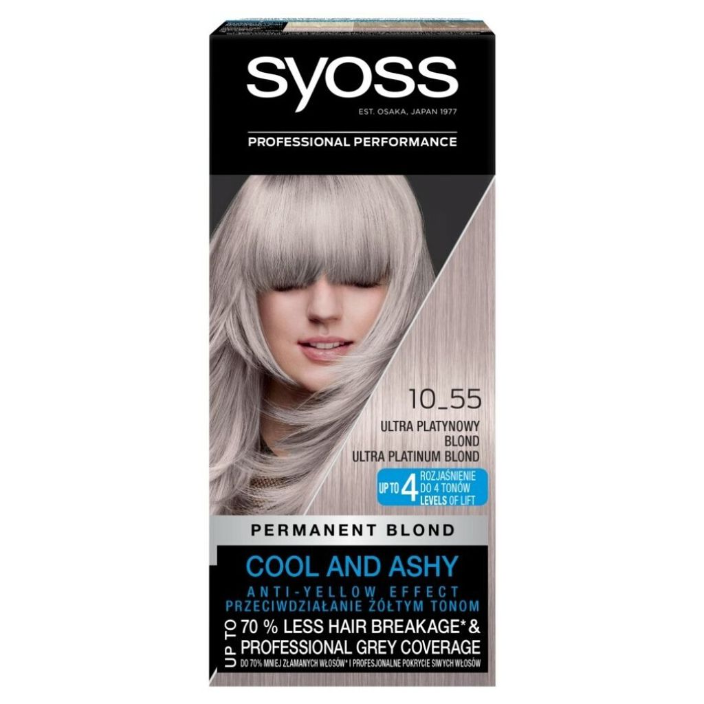 A box of Syoss hair dye with a model on the front.