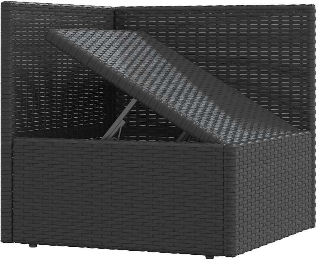 vidaXL 3-tlg. Garten-Lounge-Set mit Kissen Schwarz Poly Produktbild 7