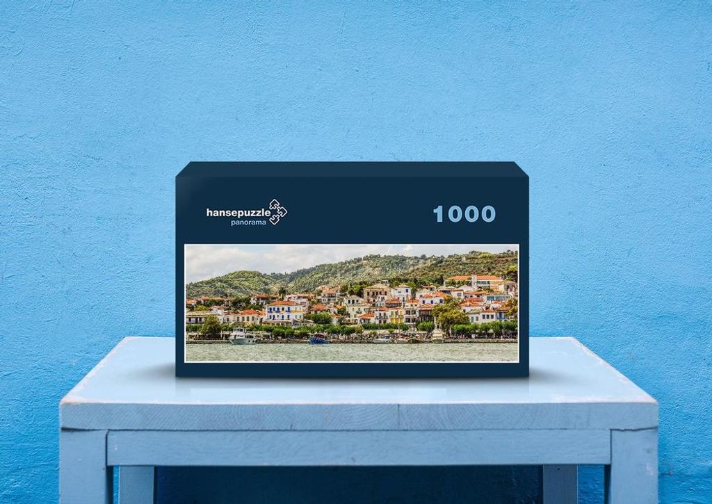 hansepuzzle 77986 - Skopelos Puzzle, 1050 Teile, Orte, 60,0 x 46,0cm mit hochwertiger Aufbewahrung, Kartonbox und wiederverschließbarem Beutel