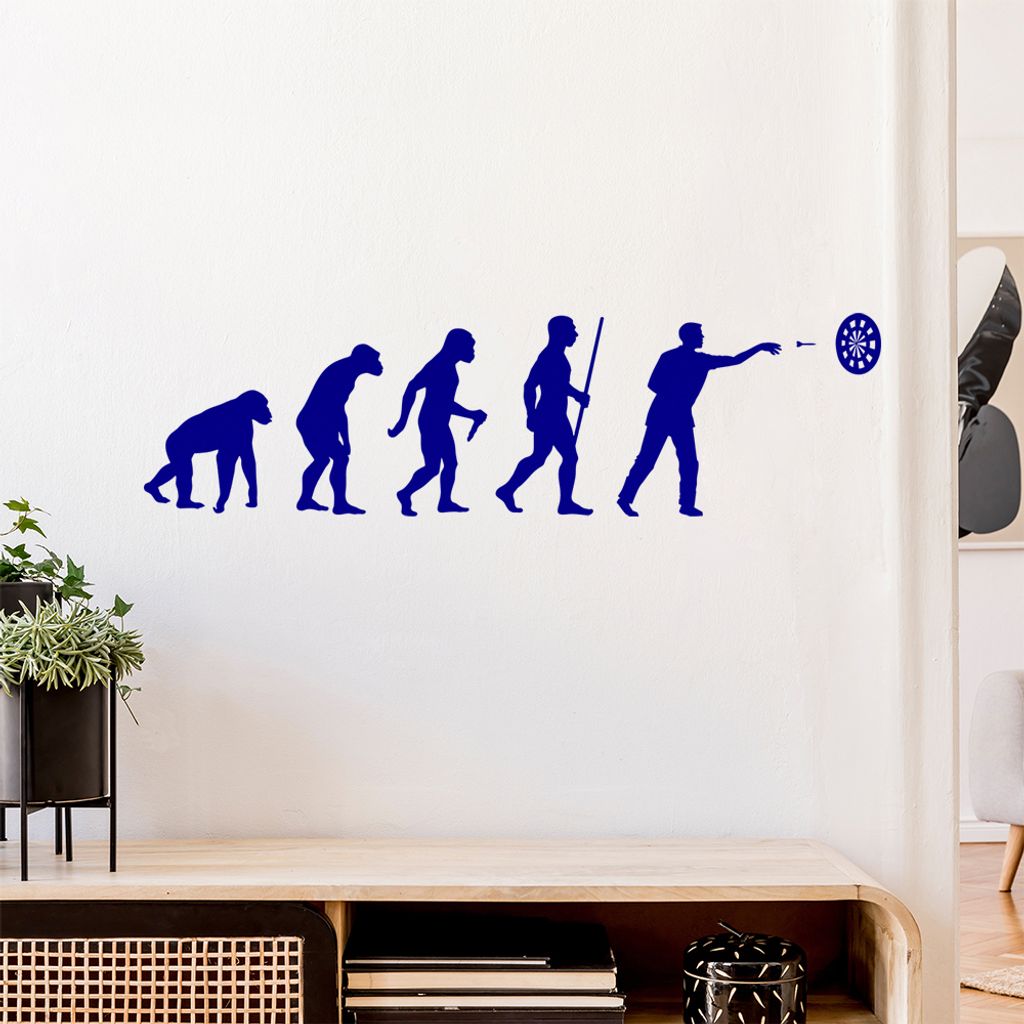 Darts Bullseye Evolution Wandtattoo Wandaufkleber Wall Sticker - Dekoration, Küche, Wohnzimmer, Schlafzimmer, Badezimmer