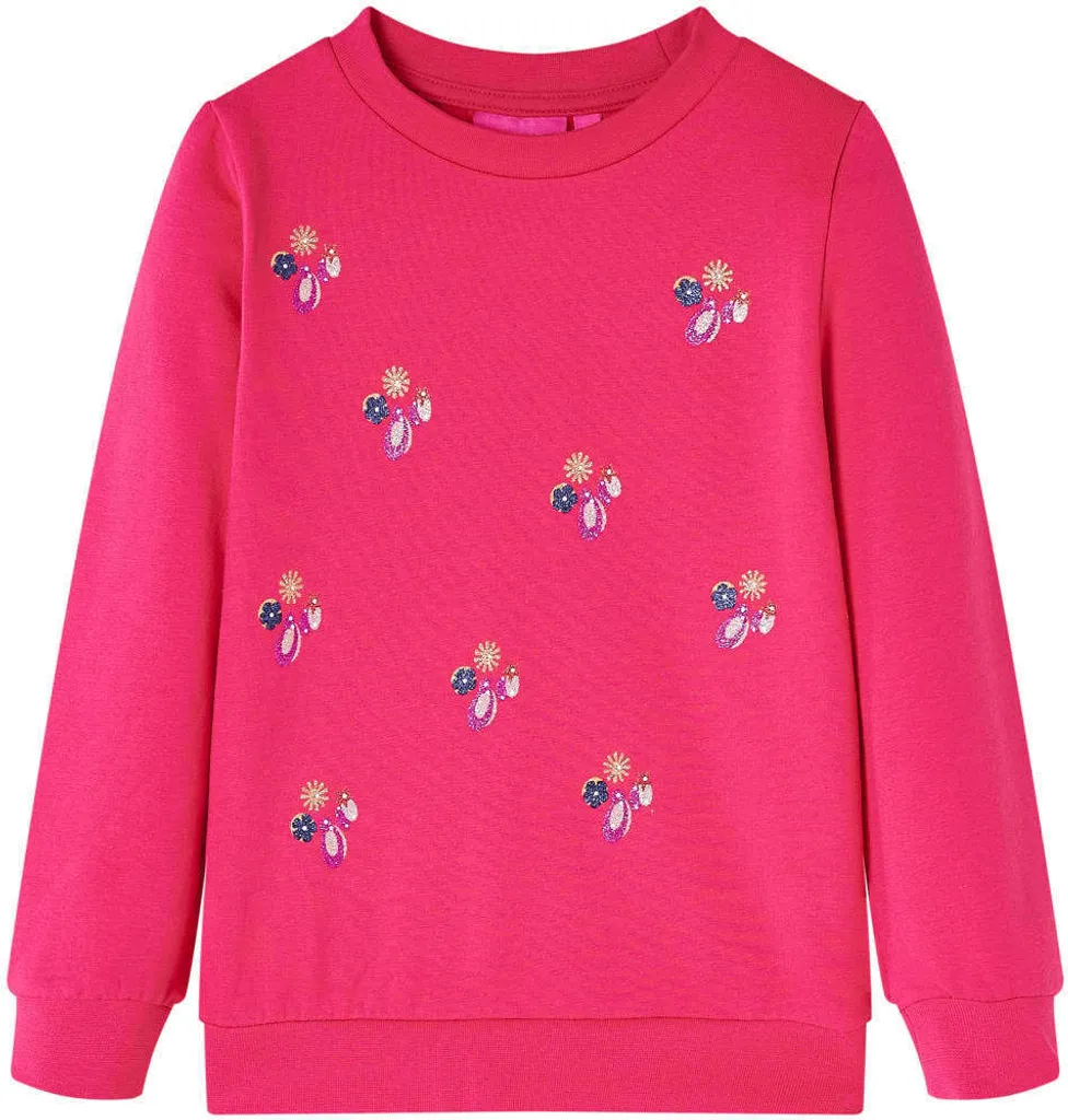 Felpa Rosa Shocking Bambina 128 - Streetwear Style Alta Qualità