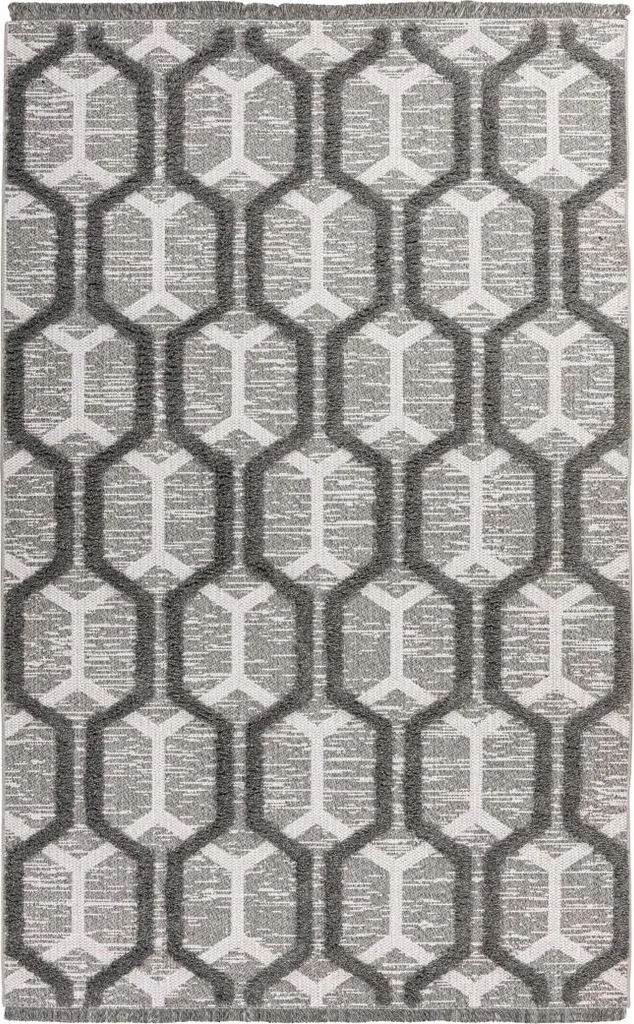 Tapis de salon gris My Nomad 440 décoratif et doux 120 x 170 cm