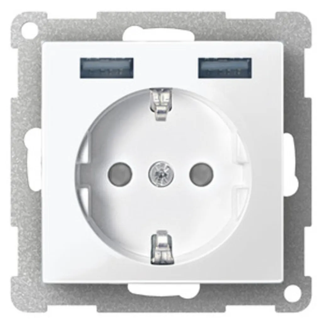 Prise de courant encastrée Merten MEG2366-0460 Gris Aluminium 16A 250V
