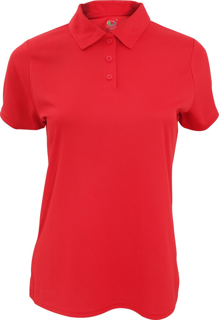 Fruit Of The Loom Damen Lady-Fit Performance Polo-Shirt, kurzärmlig RW4727 (2XL) (Rot)