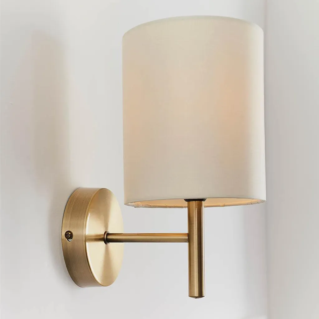 Applique murale en laiton antique BRIO avec diffuseur tissu IP20 - 4