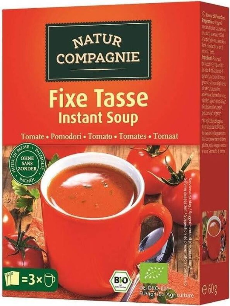 INSTANT TOMATO SOUP ORGANIC (3 x 20 g) - NATUR COMPAGNIE Zdjęcie produktu 