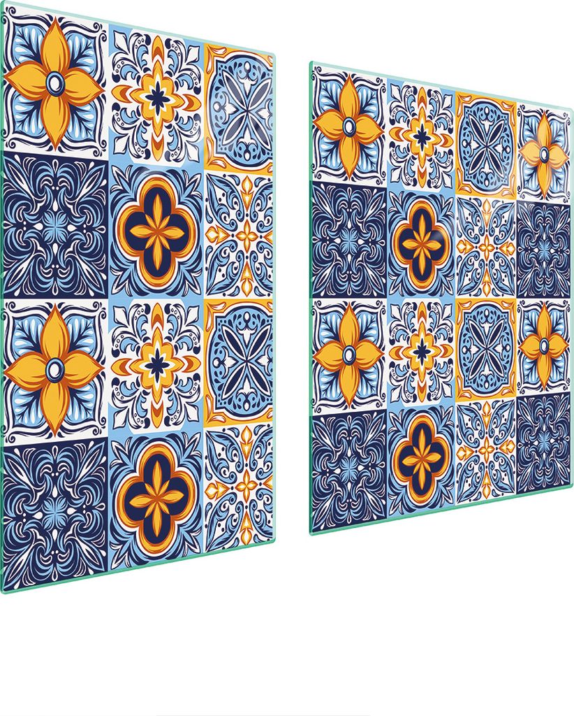 Glasplatte und Schneidebrett 100x52 Mosaik