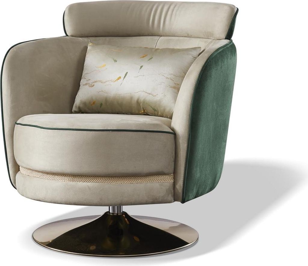 Lehnstuhl Design Sessel Dreh Leder Polster Wohnzimmer Samt Gastro Stuhl Stühle