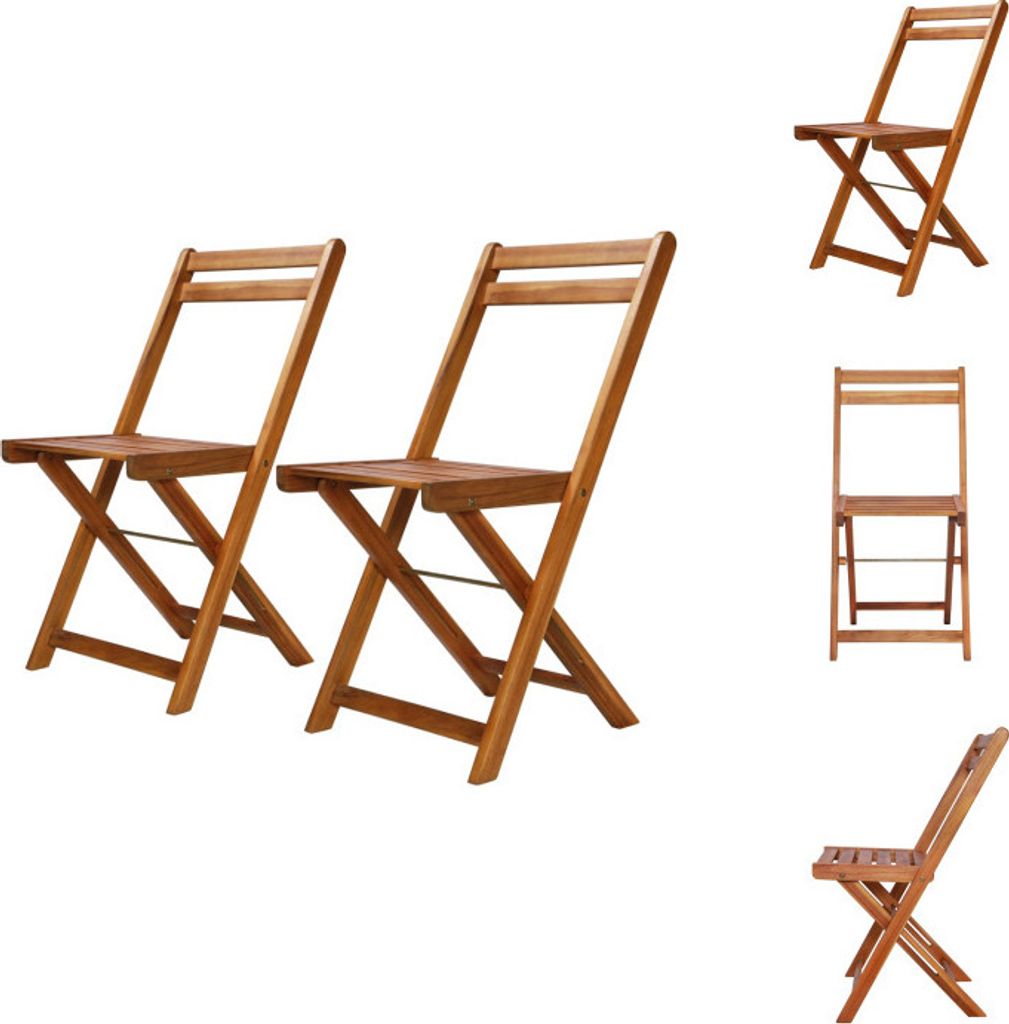 VidaXL 2er Set Bistrostühle Klappbar - Poly Rattan Gartenstühle Schwarz 79cm Höhe