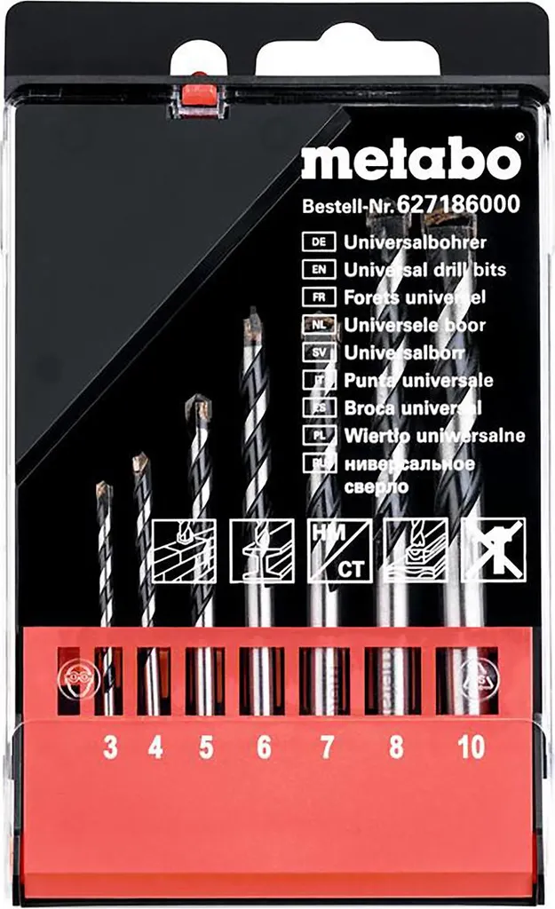Metabo 627186000 Cassette de 7 forets universels robustes Ø 3-10 mm