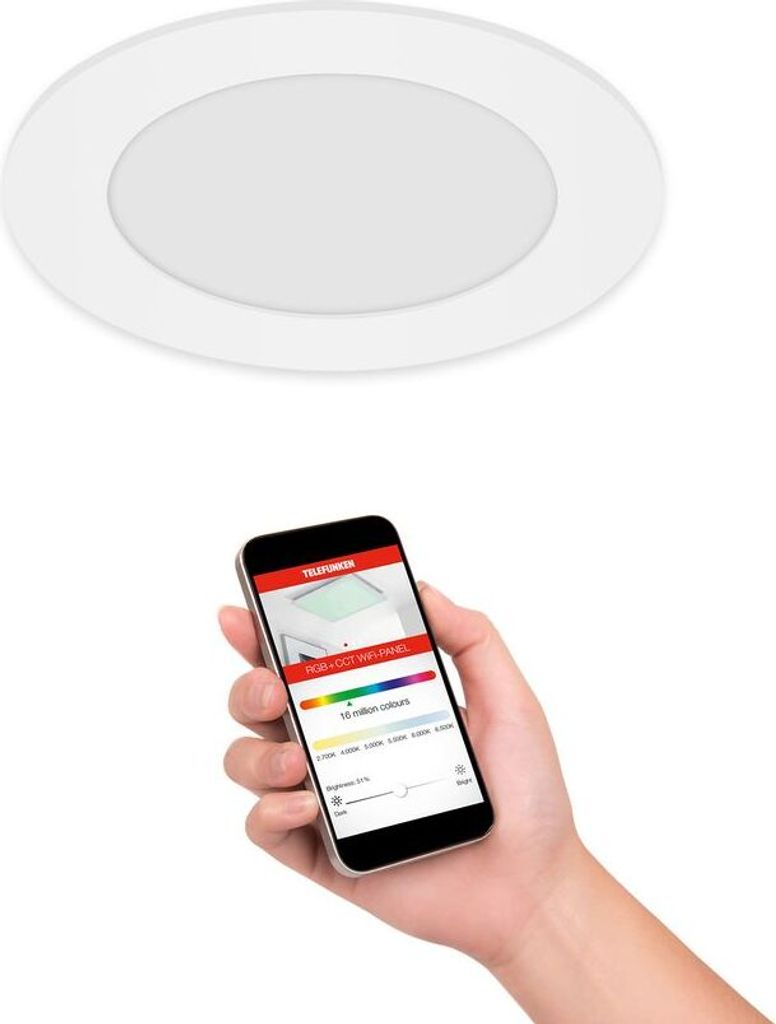 LED Einbauleuchte WiFi Smart RGB dimmbar IP23 App Steuerung Produktbild 