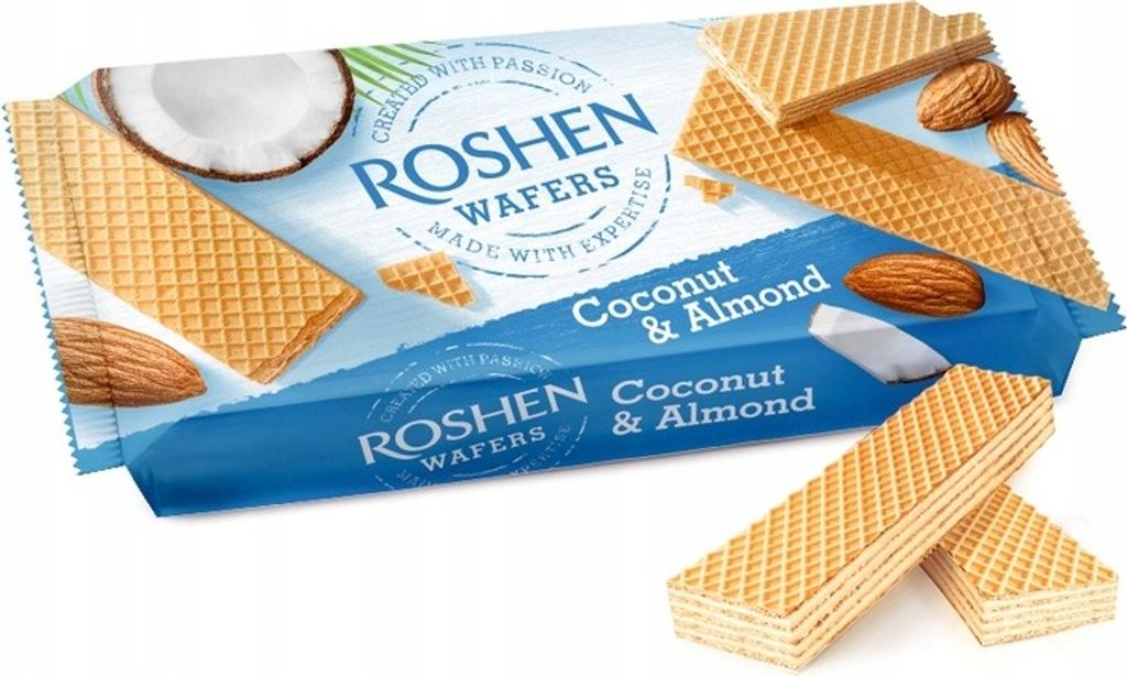 Gaufres Roshen fourrées à la noix de coco et aux amandes Image du produit 
