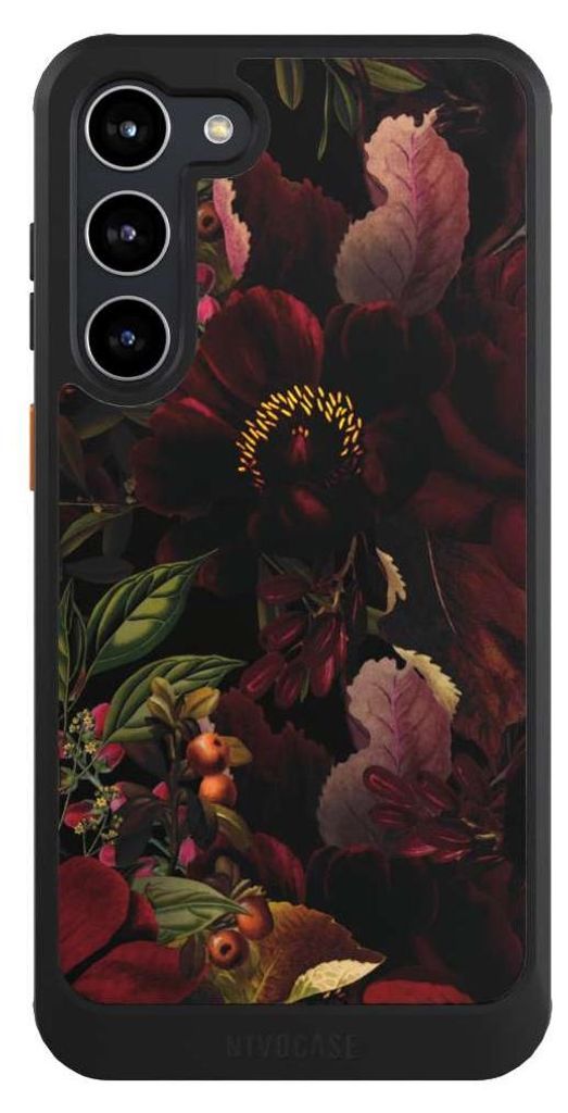 NIVOCASE Hülle für Samsung Galaxy S23+ Handyhülle NIVOcore Case Schwarz Blumen Utart Wiese