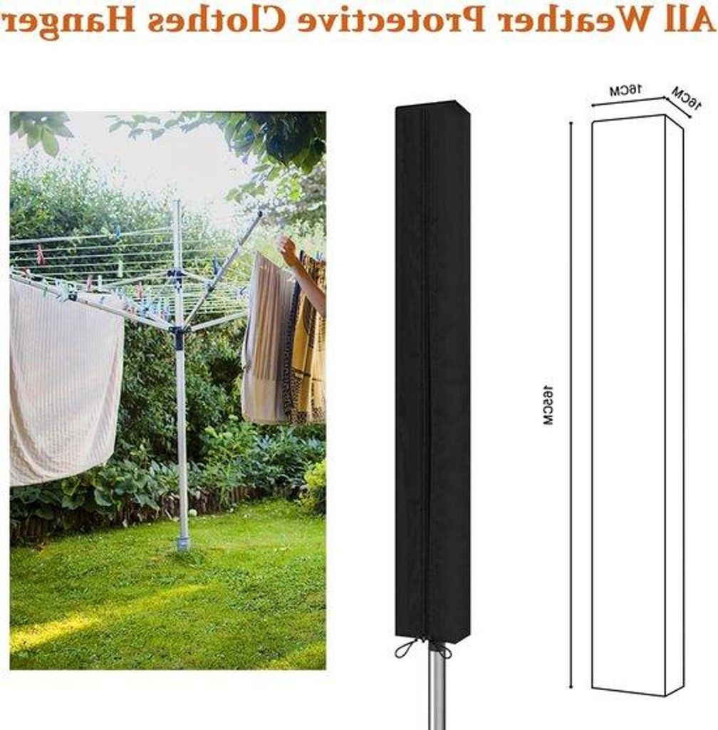 Wasserschutzcover 16x16x165cm schwarz wasserdicht mit Reißverschluss