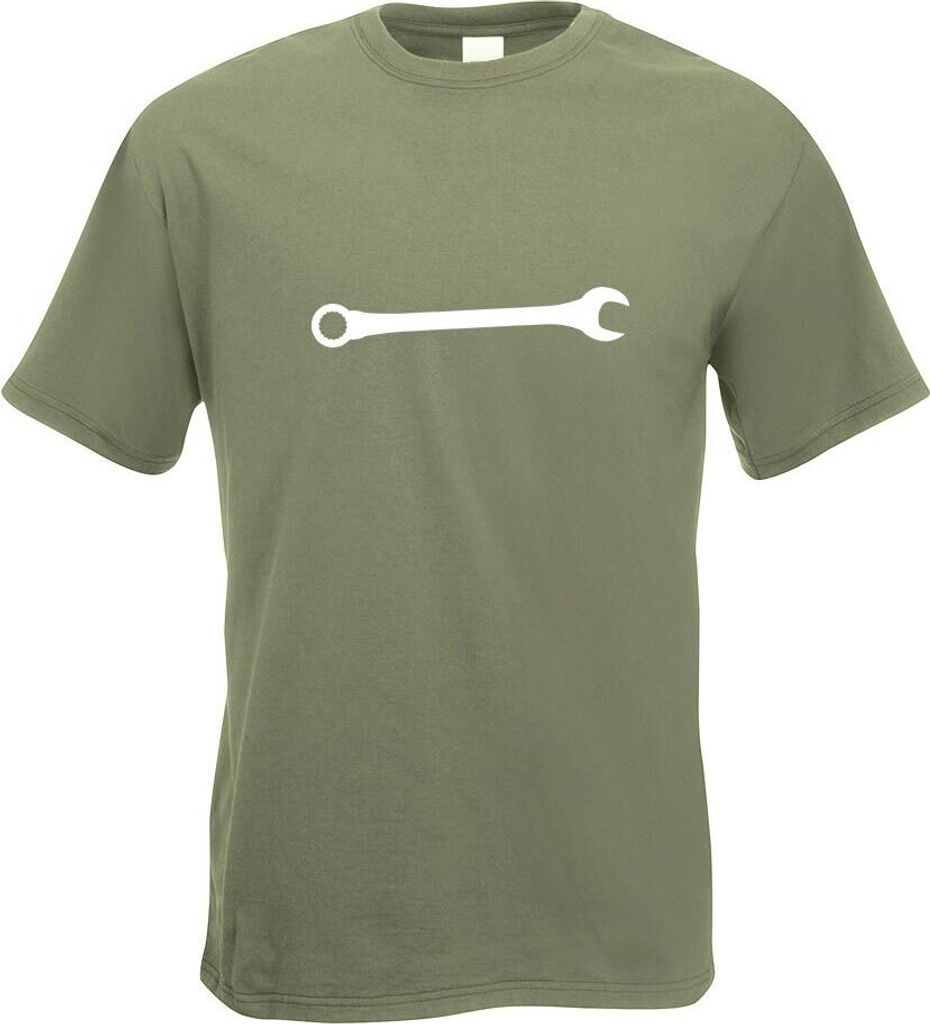 Kiwistar - T-Shirt - Olive - Maulschlüssel Schrauben Motiv Bedruckt Funshirt Design Print - mit Motiv Bedruckt - Funshirt Design - Sport - Freizei...