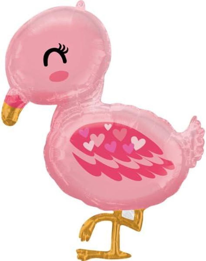 Folienballon * FLAMINGO * SUperShape als Deko für Geburtstag und Party | 63x81cm groß | Kinder Kindergeburtstag Partydeko Luftballons Ballons Tier
