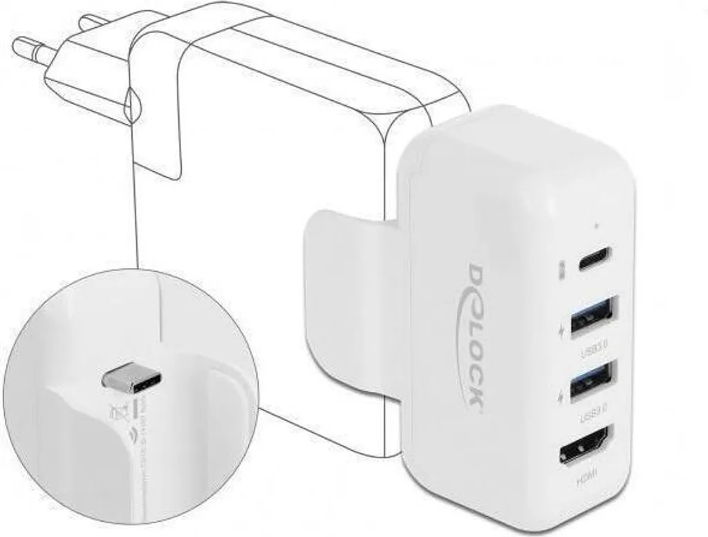 Adaptateur Delock pour bloc d'alimentation Apple avec PD et HDMI 4K