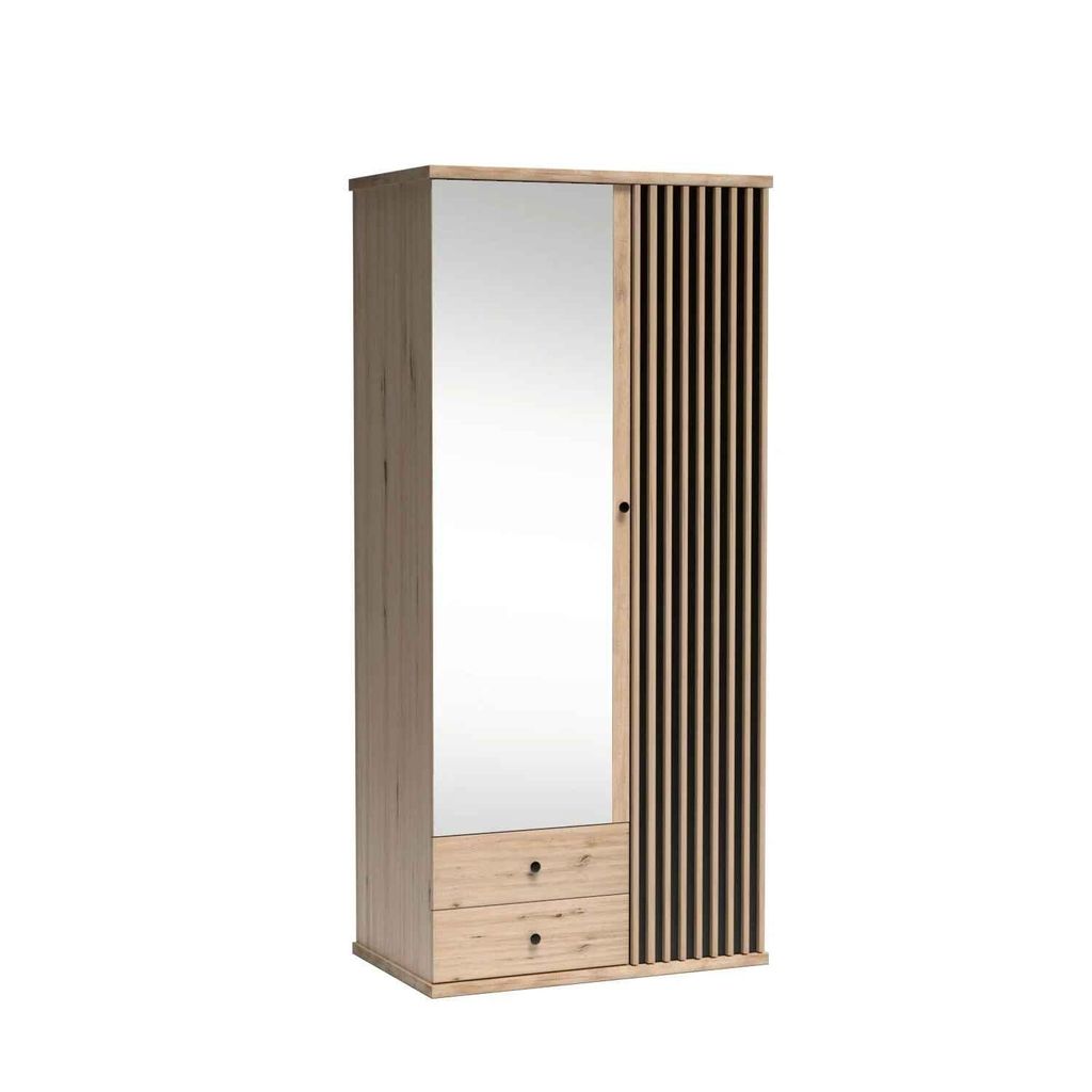 Drehtürenschrank mit zwei Schubladen und Spiegel CAYA C-25, Artisan
