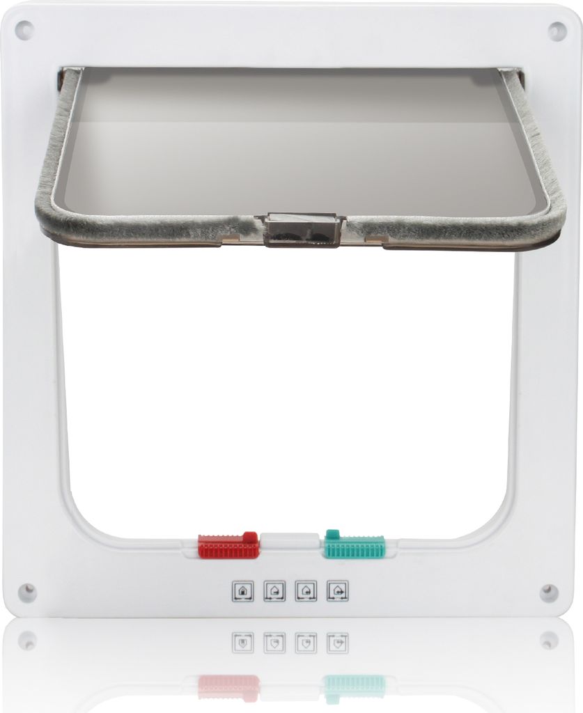 Yakimz Katzenklappe Katzentür Katzenklappen Eingangskontrolle System Hundeklappe Cat Door 4-Wege ABS