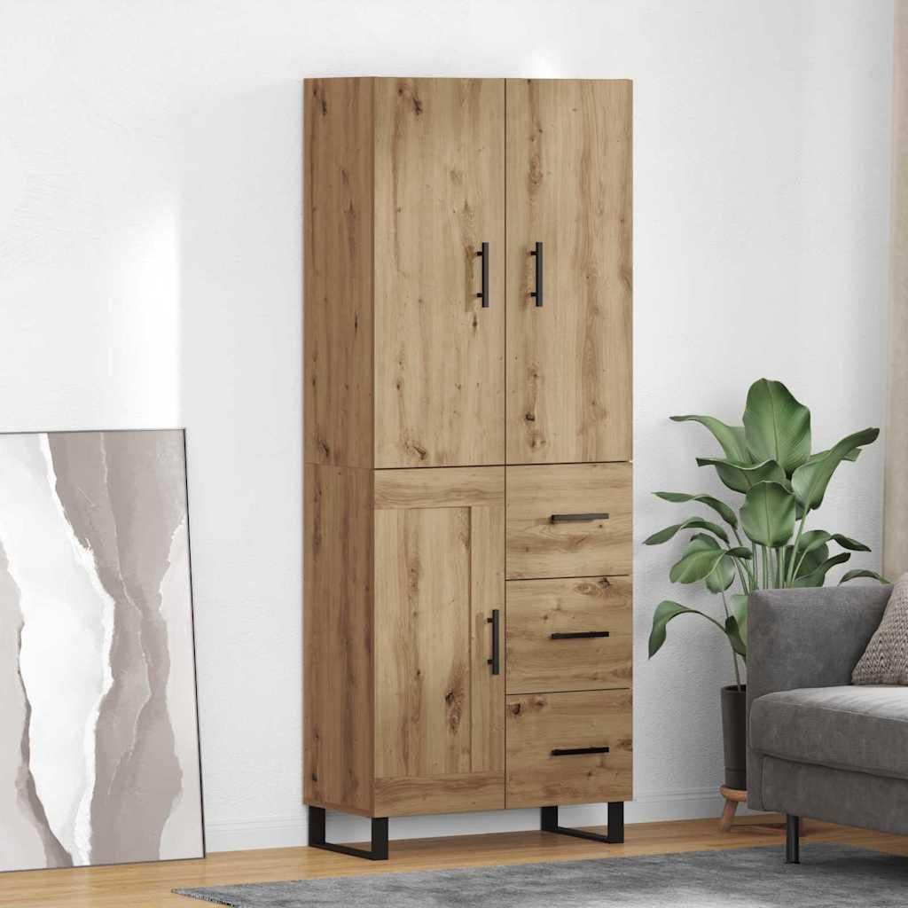 Maison Exclusive - Highboard mit Schubladen 2 pcs Artisan-Eiche 69,5 x 34 x 180 cm