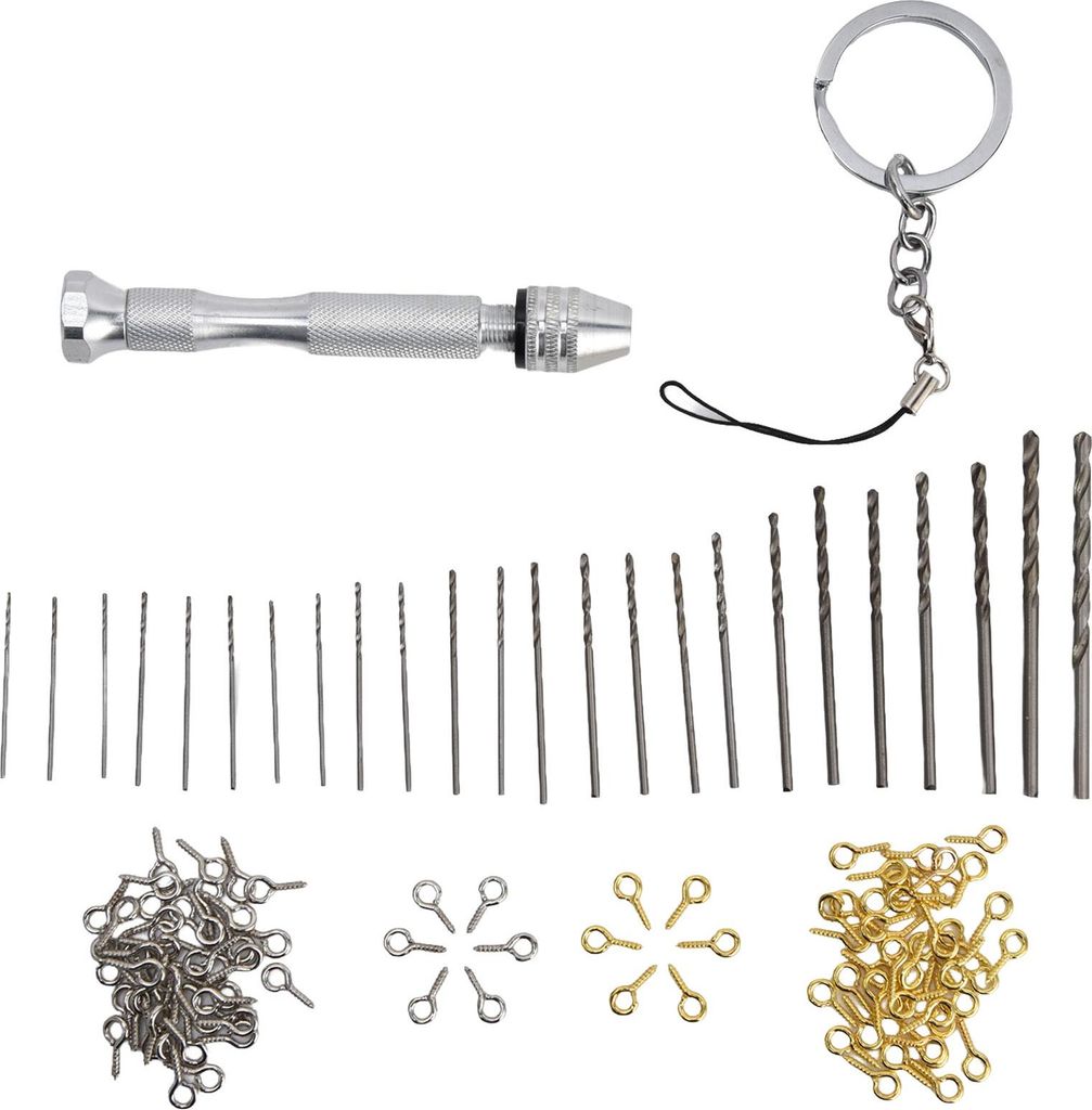 126-teiliges Handbohrer-Set zum Selbermachen von Schlüsselanhängern und Anhängern (DIY)